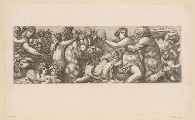 Bacchus avec satyres et néréides dans l