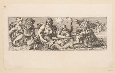 Sainte Catherine avec des néréides, des satyres et des animaux fantastiques dans l