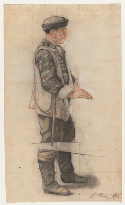Le Porteur de brancard (étude pour Le Couvreur tombé), 1876 - François Bonvin