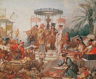 Un mariage chinois, étude pour un carton de tapisserie, c.1742 - François Boucher