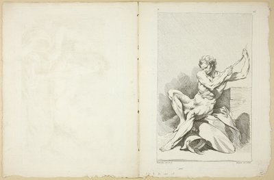 Nu académique (recto et verso), du Seconde Livre de Figures d’Académies gravées en Partie par les Professeurs de l’Académie Royale - François Boucher
