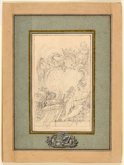 Ex-libris armorial pour Crozat, Baron de Thiers - François Boucher