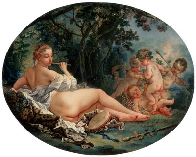 Bacchante jouant de la flûte de roseau, 18ème siècle - François Boucher