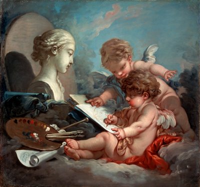Cupidons, allégorie de la peinture - François Boucher