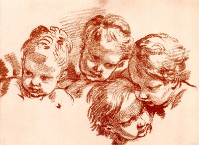 Quatre études de têtes d