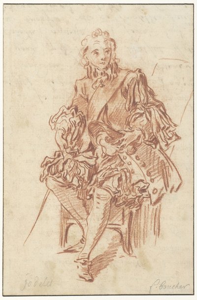 Jodelet assis sur une chaise (Illustration de Les Précieuses Ridicules de l