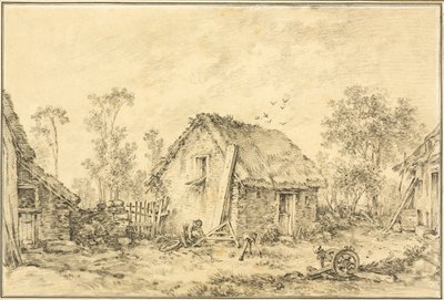 Paysage avec cottage rustique - François Boucher
