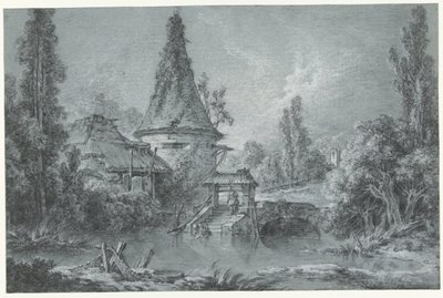 Paysage avec une tour, près de Beauvais - François Boucher