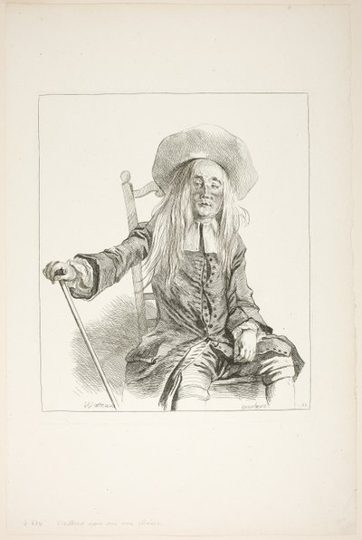 Homme assis sur une chaise - François Boucher