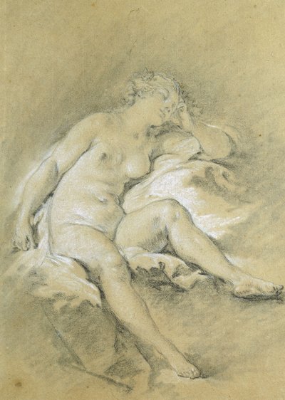 Jeune femme nue assise, endormie - François Boucher