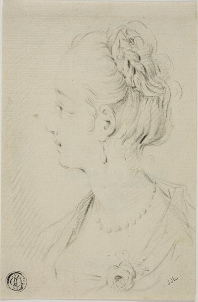 Buste de profil de jeune femme - François Boucher