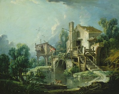 Le moulin à vent de Quiquengrogne à Charenton, ou le moulin de Charenton, vers 1750-60 - François Boucher
