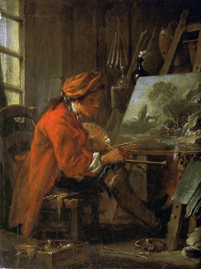 Le peintre dans son atelier, autoportrait, vers 1730 - François Boucher