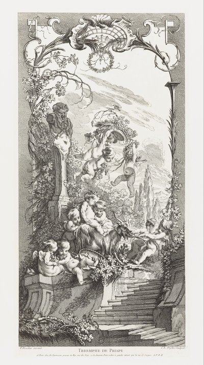 Triomphe de Priape dans Nouveaux Morceaux pour des Paravents - François Boucher