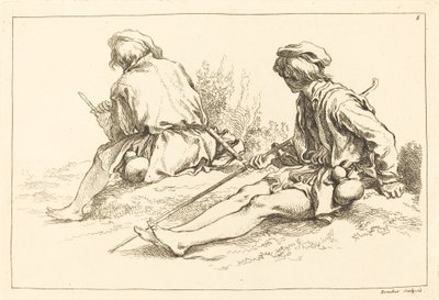 Bergers assis - François Boucher after Abraham Bloemaert