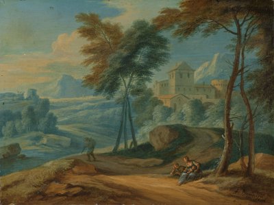 Paysage italianisant boisé avec figures - François Boudewyns