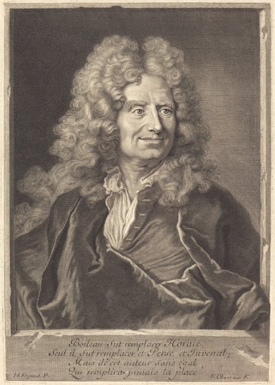 Nicolas Boileau - François Chereau I after Hyacinthe Rigaud