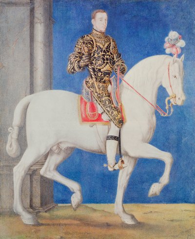 Portrait équestre présumé être le dauphin Henri II (1519-59) vers 1543 - François Clouet