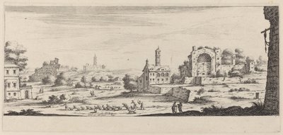 Vue du temple du Soleil à Rome - François Collignon after Israël Silvestre