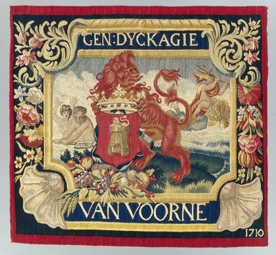 Coussin avec une représentation symbolique et les armoiries de Voorne - François Coppens (attributed to)