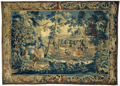 Vue de parc avec un cavalier et une compagnie galante - François Coppens