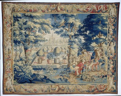 Vue de parc avec chasseurs et leur prise - François Coppens