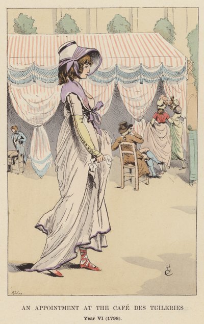 Un Rendez-vous au Café des Tuileries, An VI, 1798 - François Courboin