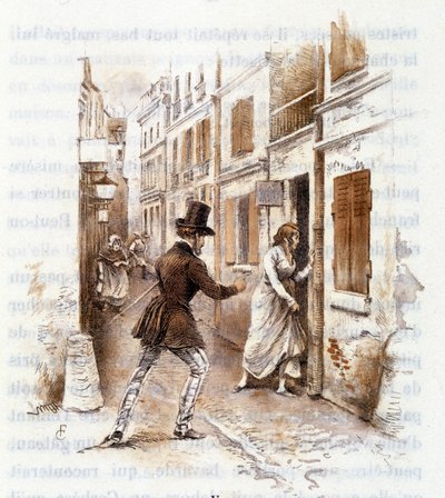 Illustration de « Profil de grisette » appartenant au Recueil « Mimi de Pinson » par Alfred de Musset - François Courboin