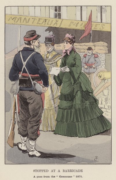 Arrêté à une barricade, un laissez-passer de la Commune 1871 - François Courboin