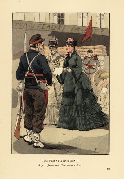Arrêté à une barricade, un laissez-passer de la Commune de Paris - François Courboin