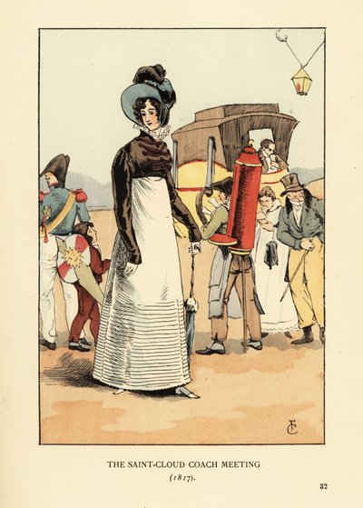 Femme attendant une diligence. La rencontre de la diligence de Saint-Cloud - François Courboin