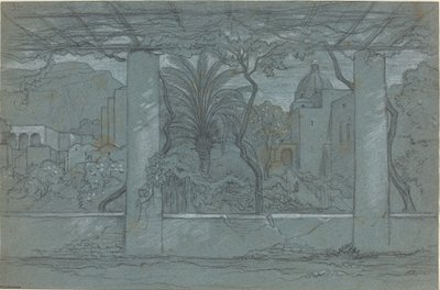 Une terrasse et un jardin à Capri [recto] - François Edouard Bertin