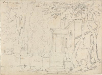 Maison avec un portique à Ermenonville - François Edouard Bertin