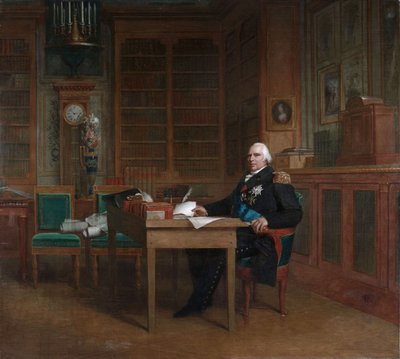Le roi Louis XVIII dans son cabinet de travail des Tuileries - François Gérard