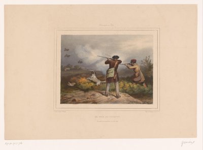 Deux chasseurs tirant sur des perdrix (Le jour de guignon) - François Grenier