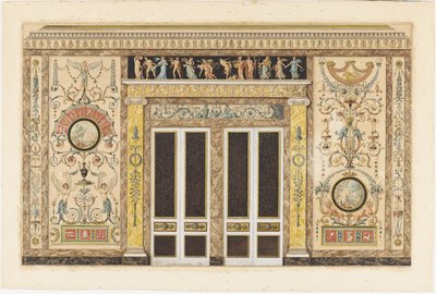 Projet pour un salon de musique (Design pour une élévation murale dans une salle de musique) - Francois Joseph Belanger