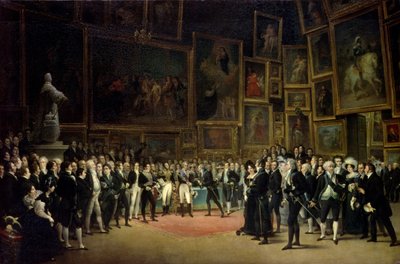 Charles X remettant des prix aux artistes à la fin de l