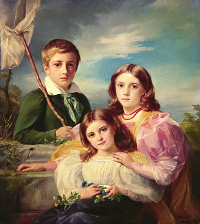 Leon Suys et ses deux sœurs, 19e siècle - François Joseph Navez