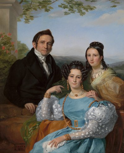Portrait de Théodore Joseph Jonet et ses deux filles, 1832 - François Joseph Navez