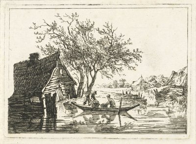 Paysage fluvial avec ferme - François Joseph Pfeiffer (II)