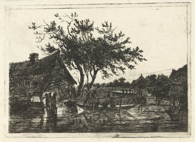 Paysage fluvial avec ferme - François Joseph Pfeiffer (II)