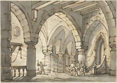 Scène de la pièce de théâtre Don Luis de Vargas - François Joseph Pfeiffer (II)