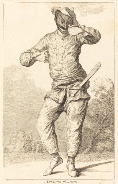 Arlequin pleurant - François Joullain after Claude Gillot