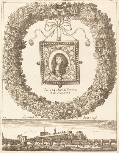 La vue du Pont Neuf; Louis XIV Roi de France et de Navarre - François Le Febvre