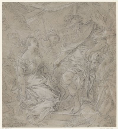 Jeune femme agenouillée devant un général dans sa tente (Scipion ?) - François Le Moine (manner of)