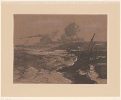 Épaves échouées après une tempête - François Louis Français (attributed to)
