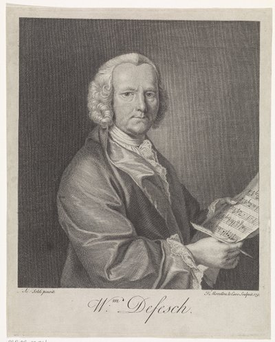 Portrait du compositeur Willem de Fesch 1687-1761, 1751 - François Morellon de La Cave