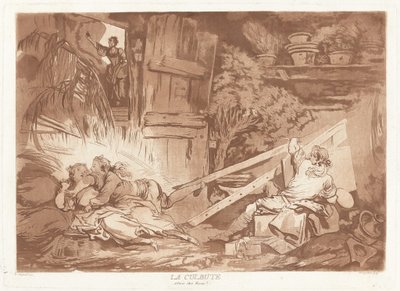 La Culbute - François Philippe Charpentier after Jean Honoré Fragonard, published by Pierre François Basan