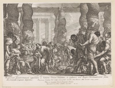 Samson conduit à une colonne dans le temple de Dagon - François Tortebat