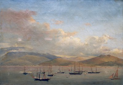 Flottes napolitaine, française et espagnole dans la baie de Gaeta - François Vervloet